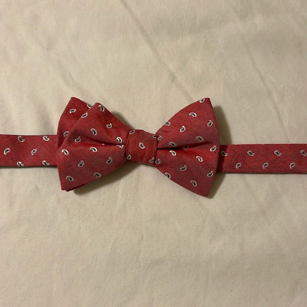 Express Men’s Pre-Tied Bow Tie, Adjustable Size 14.5-20, Red, Gray, Paisley